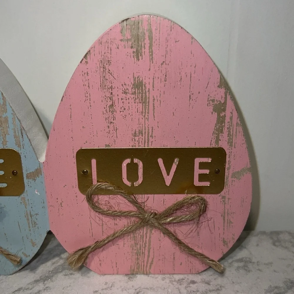Faith Hope & Love Pastel Colored Freestanding Decor